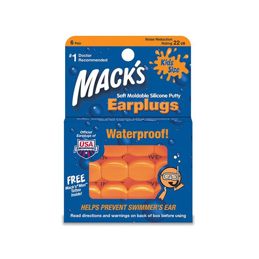 Mack's Moldable Silicone Putty Ear Plugs, Kids Size, Orange, 6 Pairs